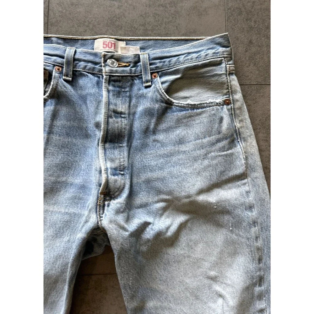 Levi's 501 jeans button fly 34x34 *shrunk* 33x29 distressed grunge normcore